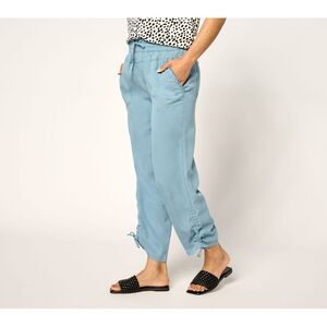 Maya J Women's Plus Sz Pants 3X Ruched Ankle Blue A692550